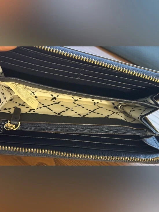 Kate Spade New York Navy Saffiano Zip Around Wallet - Picture 7 of 11